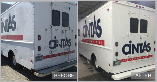 Chevy Utility Truck Before and After at Snow Hill Auto Body in Snow Hill MD