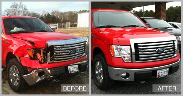 2013 Ford F-150 Before and After at Snow Hill Auto Body in Snow Hill MD
