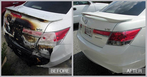 2010 Honda Accord Before and After at Snow Hill Auto Body in Snow Hill MD