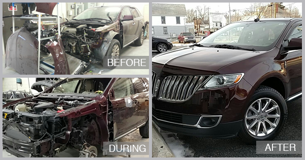2014 Lincoln MKX Before and After at Snow Hill Auto Body in Snow Hill MD
