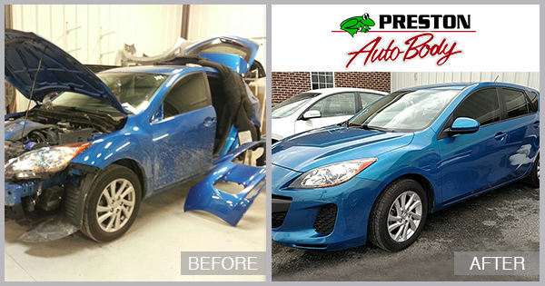 2010 Mazda3 Hatchback Before and After at Snow Hill Auto Body in Snow Hill MD