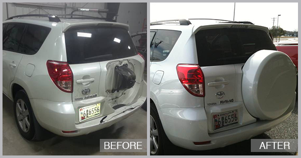 Toyota Rav4 Before and After at Snow Hill Auto Body in Snow Hill MD